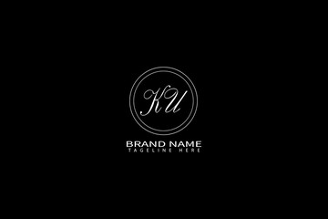 Elegant KU Letter Logo Design – Minimalist Luxury Monogram Branding Template