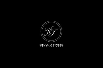 Elegant KT Letter Logo Design – Minimalist Luxury Monogram Branding Template
