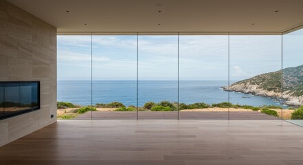 Modern Home Interior with Ocean View Photo