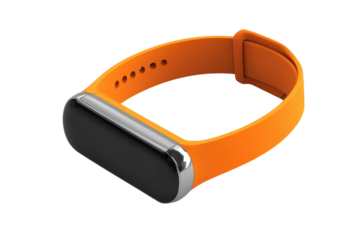 Embrace active wellness with this modern orange fitness tracker a sleek design for everyday on transparent background