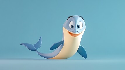 愛らしいイルカの3Dキャラクターイラスト