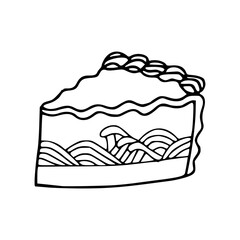 sweet cake piece sketch drawing
