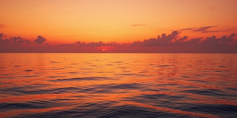 Obraz premium Golden Hour Ocean - Fiery Sunset Reflections