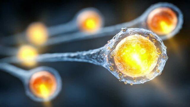 3D Illustration of Human Salivary Gland Cells with Neural Connections -  AI Medical and Scientific Visualization