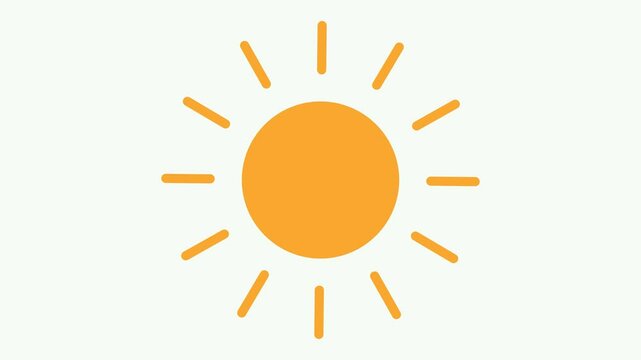 Rotating sun spinning around cartoon animation