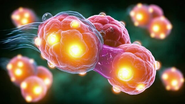 3D Illustration of Human Salivary Gland Cells with Neural Connections -  AI Medical and Scientific Visualization