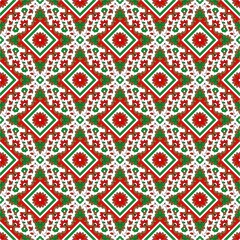 colourful seamless block kalamkari pattern design.