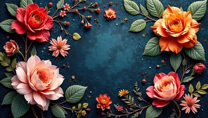 Intricate woven floral tapestry, rich textures, elegant, floral pattern, ornate