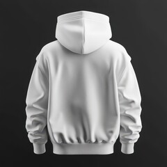 White hoodie, back view, studio shot
