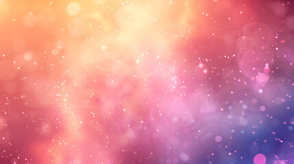 Fototapeta premium Abstract background with bokeh effect in shades of pink orange and purple with scattered white particles