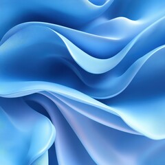 Abstract wavy folds of light blue fabric