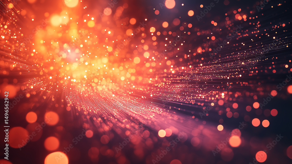 Wall mural digital financial data representation with glowing elements and complex details
