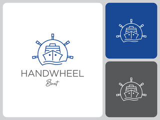 ship rudder logo vector design