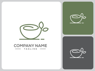 tea cup logo vector design