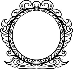 round glass illustration design with classic ornaments