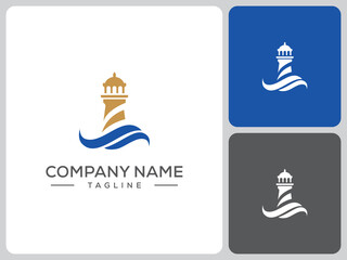 lighthouse building logo vector design