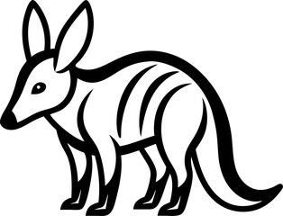 Aardvark Icon line art vector art icon black and white 