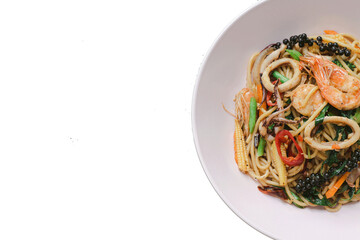 Spaghetti seafood transparent background.