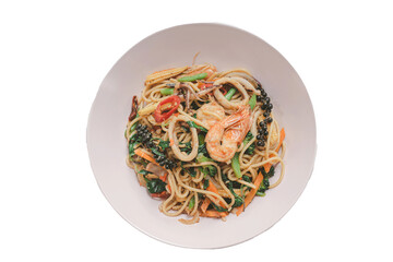 Spaghetti seafood transparent background.