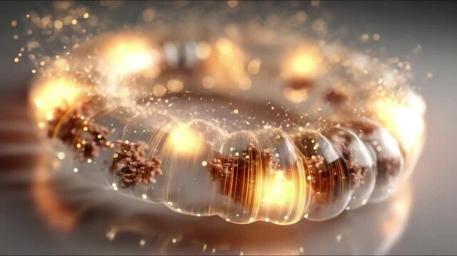 Futuristic Transparent Stomach with Glowing Particles &ndash; AI 3D Medical Anatomy Illustration