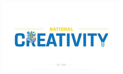 National Creativity Day on white background, Typographic Design of National Creativity Day, Vector Design of National Creativity Day, National Creativity Day Design
