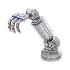 Robotic arm reaching, studio, white background, technology concept