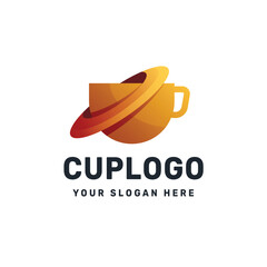 Cup logo, Coffee, Tea logo vector icon illustration