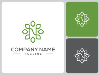 N nature logo vector design