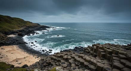 Photo of Dramatic Ocean Waves Crashing on Rocky Coastline