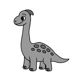 dinosaur with an egg against a landscape background. Black and white line drawing. Isolated on a white background. For children's design of coloring books, prints, posters, cards, stickers,