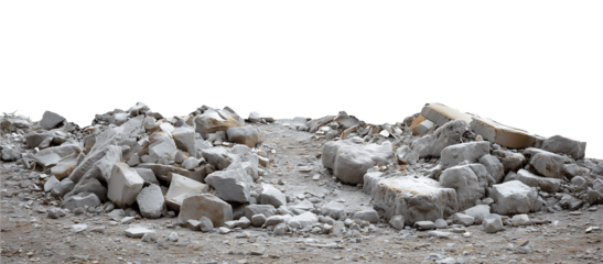 broken and destroyed ruins of an apartment building, showcasing destruction from war or natural disaster on transparent background
