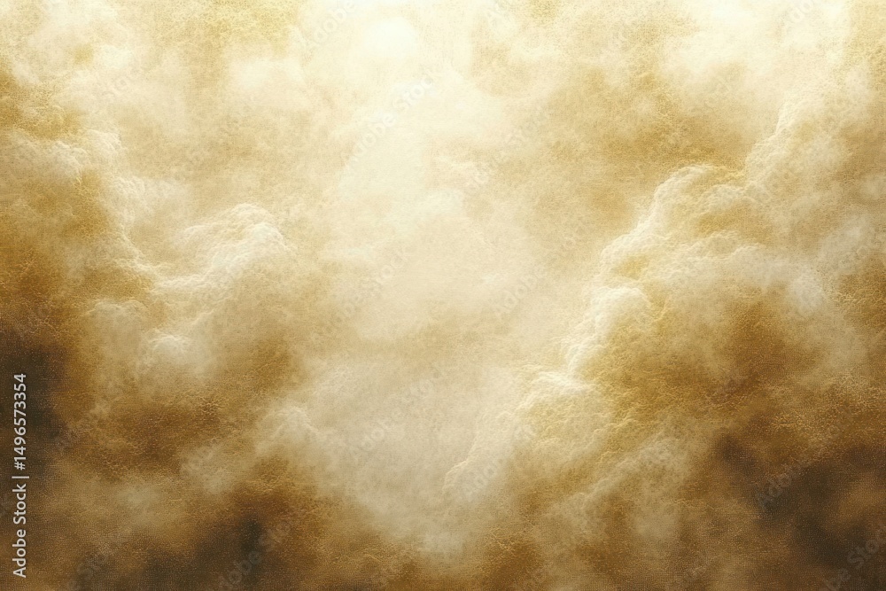 Wall mural dense golden clouds with soft lighting creating a textured and ethereal atmosphere