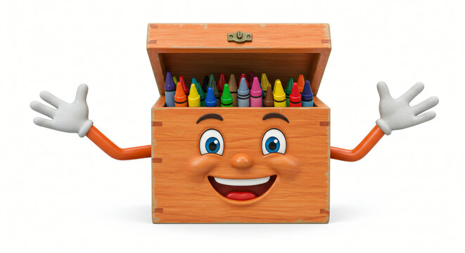 Happy Crayon Box Cartoon Character