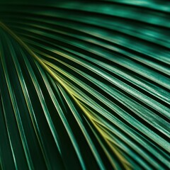Obraz premium Close-up of a palm frond's intricate veins