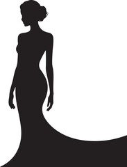 Black silhouette of woman big set, side view, face and neck only