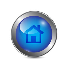 Glossy Round Home Button vector illustration