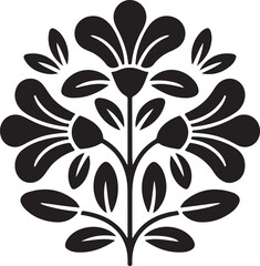 black and white flower silhouettes vactor file Generative AI