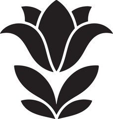 black and white flower silhouettes vactor file Generative AI