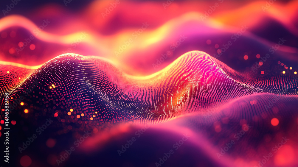 Wall mural vibrant graph showcasing abstract data visualization on a futuristic digital background