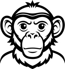 monkey vector line art logo 