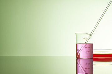 Colorful Laboratory Glassware for Modern Science and
Research Background.