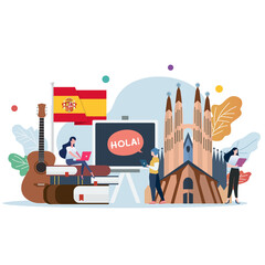 Spanish language class with miniature people