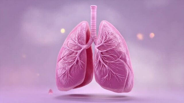 Artistic Rendering of Lung Anatomy in Colorful Background - AI