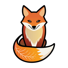 Obraz premium Colorful cute fox art. PNG image, transparent background