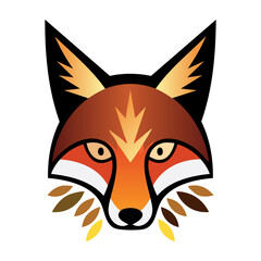 Obraz premium Vibrant stylized fox art. PNG image, transparent background