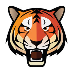 Fototapeta premium Orange tiger head illustration. PNG image, transparent background