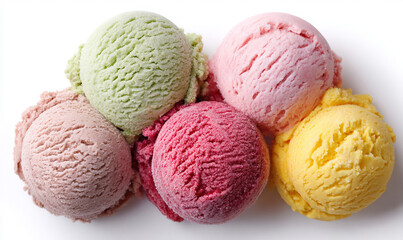 Fototapeta premium Assortment of Colorful Ice Cream Scoops