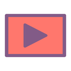 Video Player Web Vector Illustration Icon – Multimedia Playback Symbol