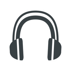 Headphones Icon Vector Illustration – Isolated Audio Device Symbol on White Background