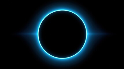 Abstract circular light pattern in gradient blue tones, symbolizing global connectivity and harmony